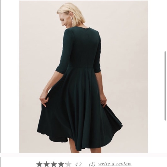 BHLDN Valdis Dress in Dark Emerald, w/ pockets - Picture 2 of 9